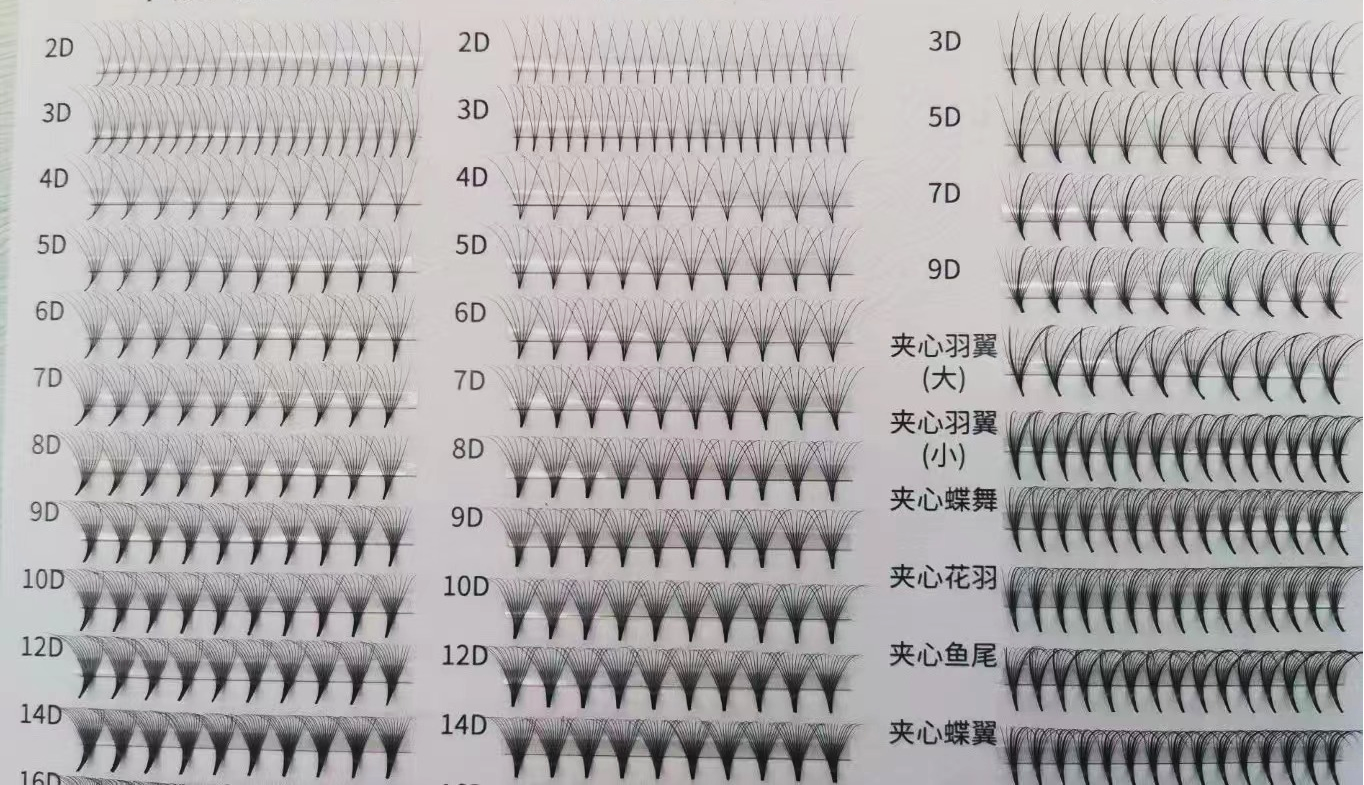 Aurrez egindako bolumen lash zale betileak 3d 4d 5d 6d 7d 8d 9d 10d zurtoin laburra