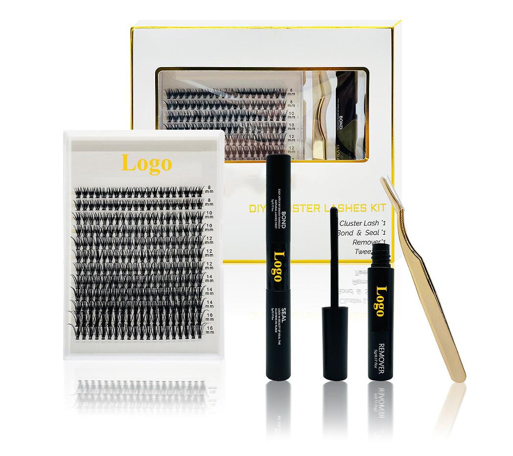 Lortu Lash Fluffy Itxura Perfektua DIY Cluster Lash Kit-ekin