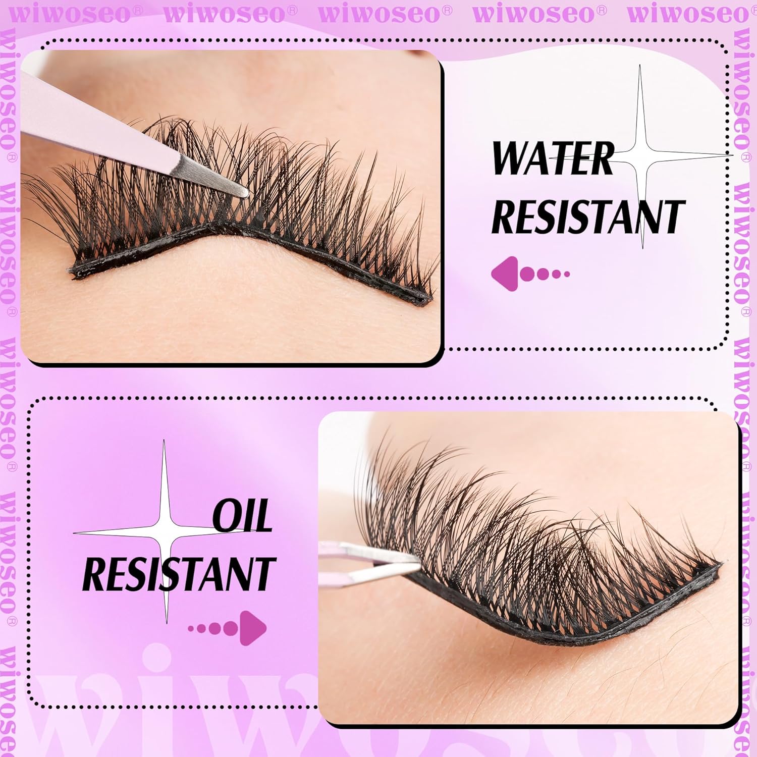 Lortu itxura perfektua Pingdu Sparkling Eyelash®-ren betile leun eta liskar auto-itsasgarriekin