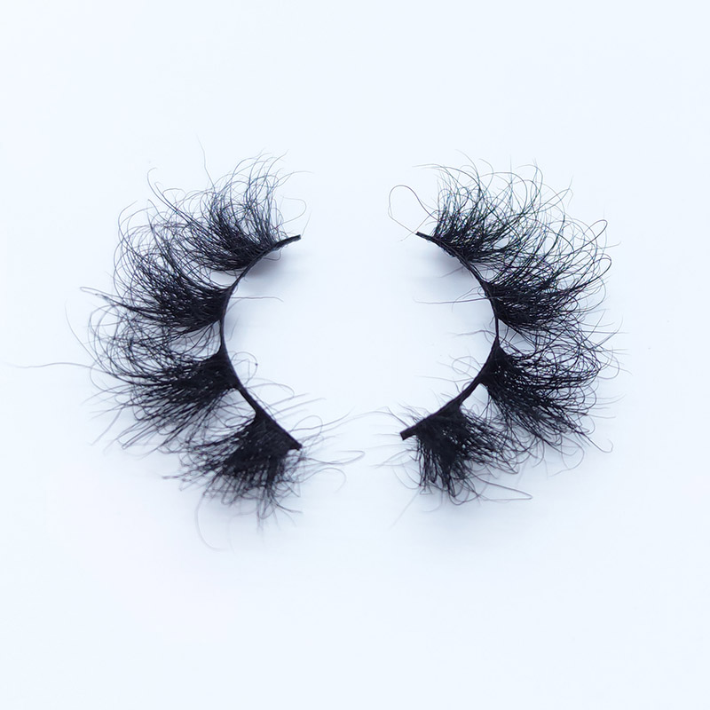 Real Mink Lashes Bolumen lodi luzea Nahasia gurutzatutako betile faltsuak